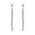 Boucles d'oreille sur Artemare : Boucles d'oreille tige en argent rhodi&eacute; pendantes avec boules diamant&eacute;es