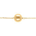 Bracelet en argent dor&eacute; boule 10mm - 16+3cm