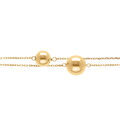 Bracelet en argent dor&eacute; deux rangs deux boules 8 et 10mm -16+3cm