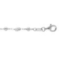 Bracelet en argent rhodi&eacute; boules et olives diamant&eacute;es - 16+3cm