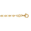 Bracelet en argent dor&eacute; boules lisses et diamant&eacute;es - 16+3cm