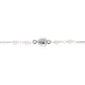 Bracelet en argent rhodi&eacute; coeur et perle blanche imitation diamant&eacute;es -16+3cm Artemare