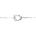 Bracelet en argent rhodi&eacute; goutte avec oxydes blancs sertis - 15+3cm