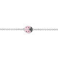 Bracelet en argent rhodi&eacute; enfant coccinelle rose - 16cm r&eacute;glable 14 Artemare
