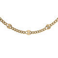 Collier en argent dor&eacute; maille gourmette pastilles diamant&eacute;es &eacute;toile - 42cm Artemare