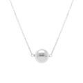 Collier en argent rhodi&eacute; boule 10mm - 41+3cm