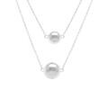 Colliers sur Artemare : Collier en argent rhodi&eacute; deux rangs deux boules 8 et 10mm - 41+3cm