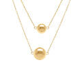 Colliers sur Artemare : Collier en argent dor&eacute; deux rangs deux boules 8 et 10mm - 41+3cm