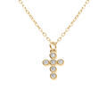 Colliers sur Artemare : Collier en argent dor&eacute; croix d'oxydes blancs sertis - 40+3cm