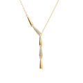 Colliers sur Artemare : Collier en argent dor&eacute; cravate lisse et oxydes blancs sertis - 40+3cm