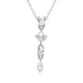 Collier en argent rhodi&eacute; pendant quatre oxydes blancs sertis - 40+3cm Artemare