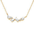 Colliers sur Artemare : Collier en argent dor&eacute; avec oxydes blancs sertis - 40+3cm