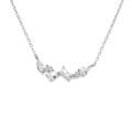 Colliers sur Artemare : Collier en argent rhodi&eacute; avec pendentif compos&eacute; d' oxydes blancs de forme asym&eacute;trique serti - 40+3cm