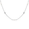Collier en argent rhodi&eacute; perle blanche imitation et olives - 38+5cm Artemare