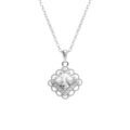 Colliers sur Artemare : Collier en argent avec pendentif carr&eacute; en oxyde blanc serti - 39+4cm