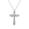 Collier en argent rhodi&eacute; croix avec infini et oxydes blancs sertis - 40+2+2cm Artemare