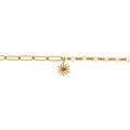 Bracelets sur Artemare : Bracelet en acier avec perles rondelles blancheset pampille soleil -16+3cm