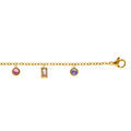 Bracelet en acier dor&eacute; avecoxydes multi couleurs sertis clos -16+3cm