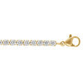 Bracelet en acier dor&eacute; avec oxydes blancs sertis - 16+3cm Artemare