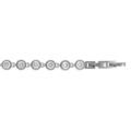 Bracelet en acier d'oxydes ronds blancs sertis - 17.5 + 1.5cm double fermoir