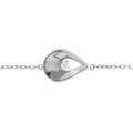 Bracelets sur Artemare : Bracelet en acier goutte par&eacute;e d'un oxyde blanc serti - 16+3cm