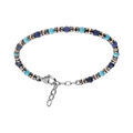 Bracelet en acier avec sodalite et howlite et rondelles h&eacute;matite noire PVD rose -18.5+3cm Artemare