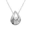 Colliers sur Artemare : Collier en acier goutte un oxyde blanc serti - 40+5cm