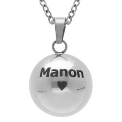 Collier en acier bola de grossesse rond 20mm - 80+10cm