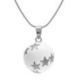 Collier en acier bola de grossesse rond 21mm r&eacute;sine blanche et etoile - 90+20cm Artemare