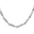 Cha&icirc;ne en acier satin&eacute; maille rectangle - 50cm r&eacute;glable