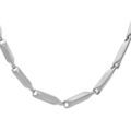 Cha&icirc;ne en acier satin&eacute; maille rectangle - 55cm r&eacute;glable Artemare