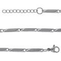 Bracelet en acier satin&eacute; maille rectangle - 20cm r&eacute;glable