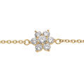 Bracelet en vermeil pendentif marguerite orn&eacute;e d'oxydes blancs sertis - 16.5+2cm