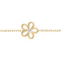 Bracelet en vermeil fleur ajour&eacute;e avec oxyde blanc - 15+3cm