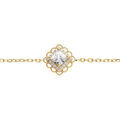 Bracelet en vermeil carr&eacute; oavec oxyde blanc serti et contour dentel&eacute; 15+3cm