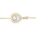 Bracelet en vermeil goutte avec oxydes blancs sertis et contour dentell&eacute; - 15+3cm Artemare
