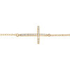 Bracelet en vermeil grande croix couch&eacute;e orn&eacute;e d'oxydes micro sertis -16+2cm