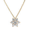 Collier en vermeil pendentif fleur marguerite emplie d'oxydes blancs sertis - 40+5cm Artemare