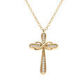 Collier en vermeil pendentif croix avec infini orn&eacute;es d'oxydes blancs sertis - 42+2cm