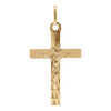 Pendentif en vermeil J&eacute;sus Christ sur croix diamant&eacute;e - 34mm x 20mm