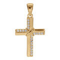 Pendentifs sur Artemare : Pendentif en vermeil croix avec oxydes blancs sertis - 23x17mm