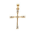Pendentifs sur Artemare : Pendentif en vermeil croix avec oxydes blancs sertis - 20x15mm