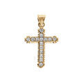 Pendentifs sur Artemare : Pendentif en vermeil croix avec oxydes blancs sertis - 17x12mm