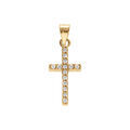 Pendentifs sur Artemare : Pendentif en vermeil croix d(oxydes blancs - 17x0,7mm