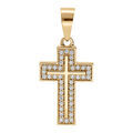 Pendentifs sur Artemare : Pendentif en vermeil croix avec oxydes blancs - 17 x 16mm