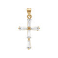 Pendentifs sur Artemare : Pendentif en vermeil croix avec oxydes blancs baguette - 20mm x 12mm