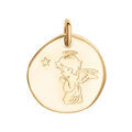 Pendentifs sur Artemare : Pendentif en vermeil galet Ange priere - 18mm