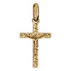 Pendentif en vermeil J&eacute;sus Christ sur croix diamant&eacute;e - petit mod&egrave;le