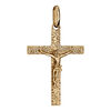 Pendentif en vermeil J&eacute;sus Christ sur croix diamant&eacute;e - moyen mod&egrave;le