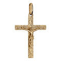 Pendentifs sur Artemare : Pendentif en vermeil J&eacute;sus Christ sur croix diamant&eacute;e - moyen mod&egrave;le